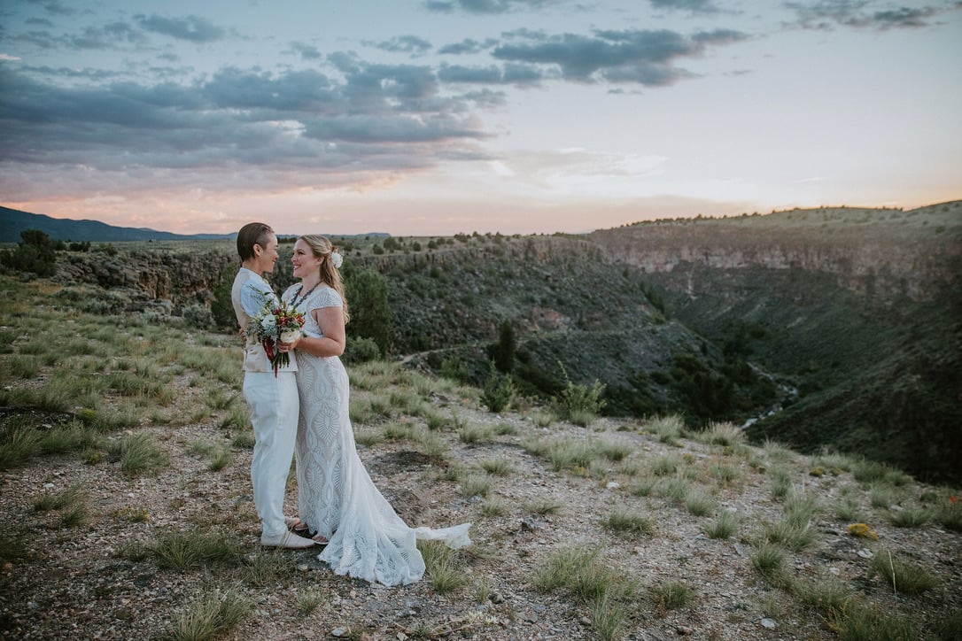a couple eloping in Taos