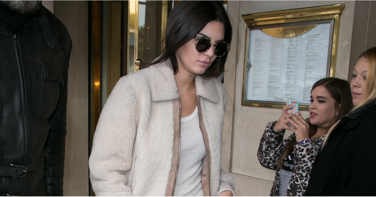 Kendall Jenner Wearing Shearling Jacket | POPSUGAR Fashion