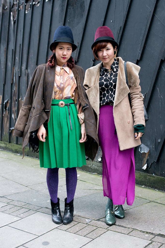 These showgoers kept it coordinated in bold colors and cloche hats.