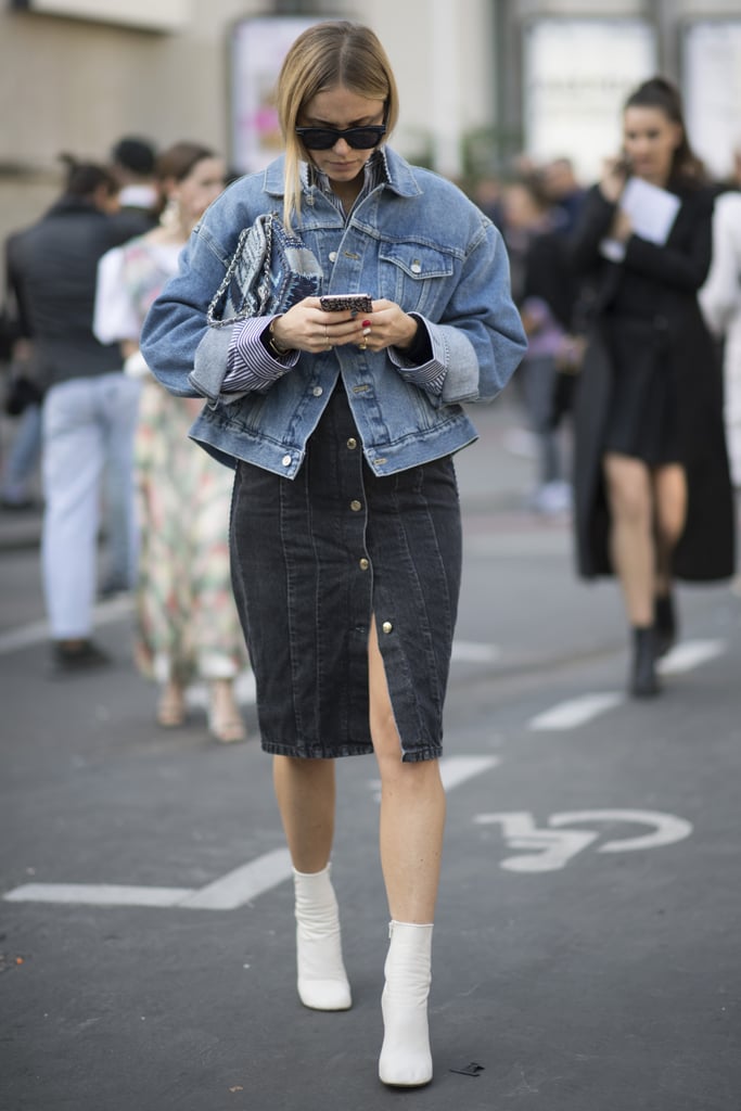 Styled With a Denim Skirt