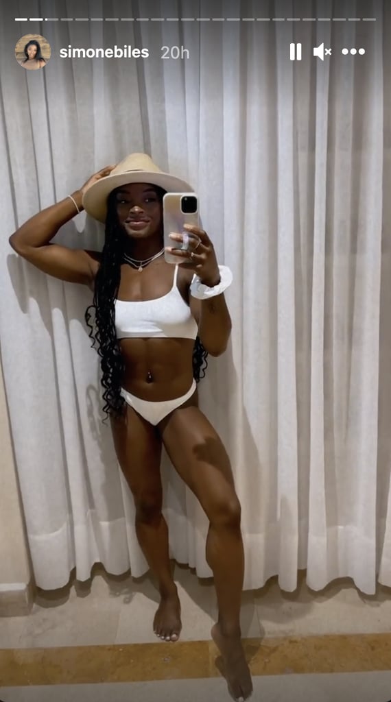 Simone Biles's White Bikini While on Holiday in Mexico