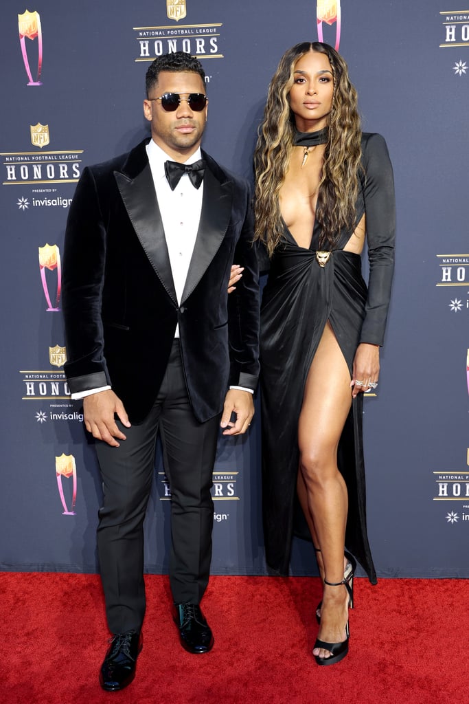 Ciara Wears Plunging Gown With High Slit at NFL Honours