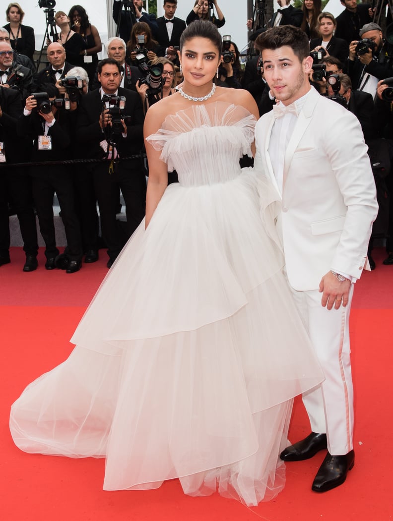 Priyanka Chopra Wearing a White Georges Hobeika Gown at the Screening of Les Plus Belles Annees