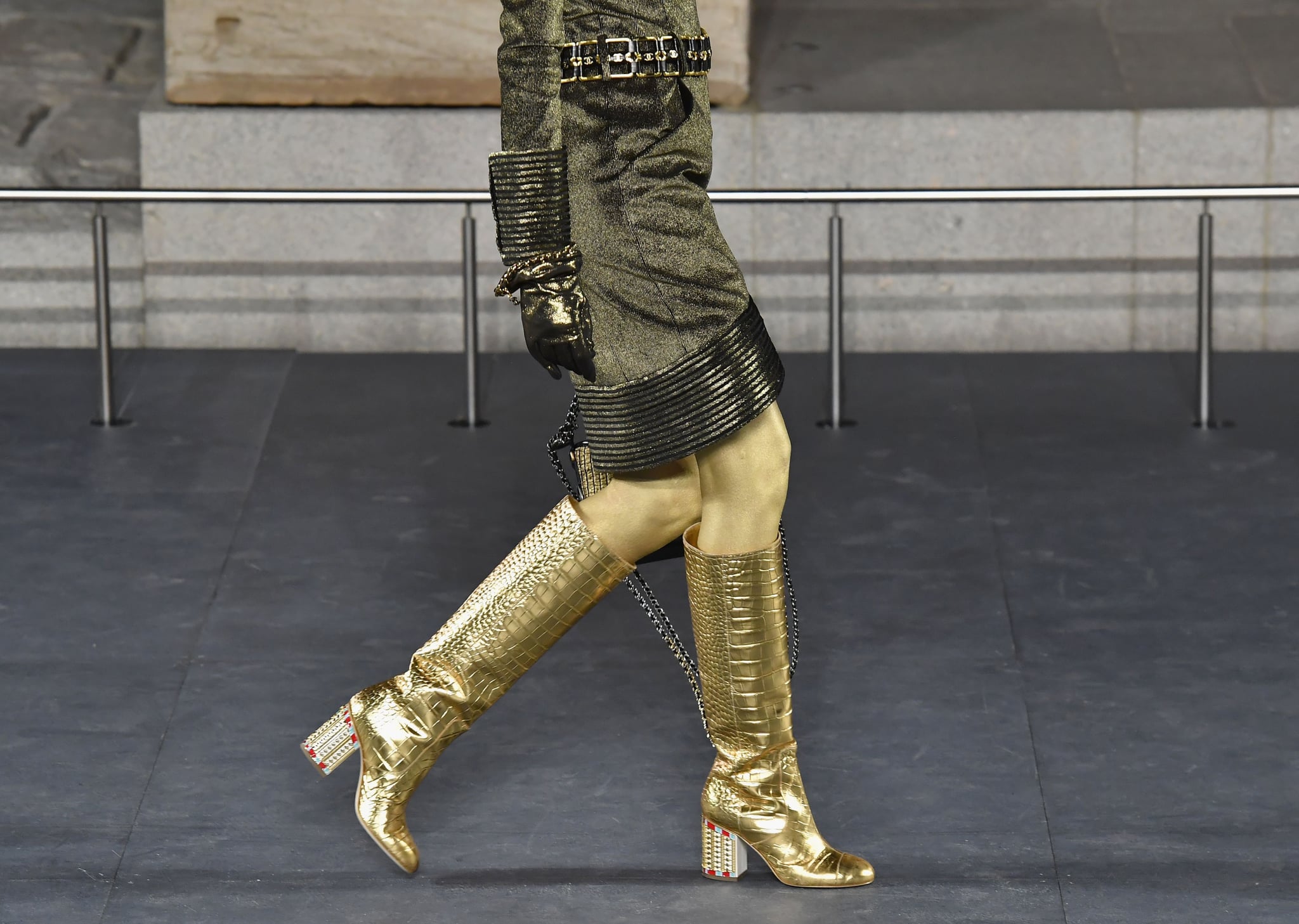 Chanel gold deals boots