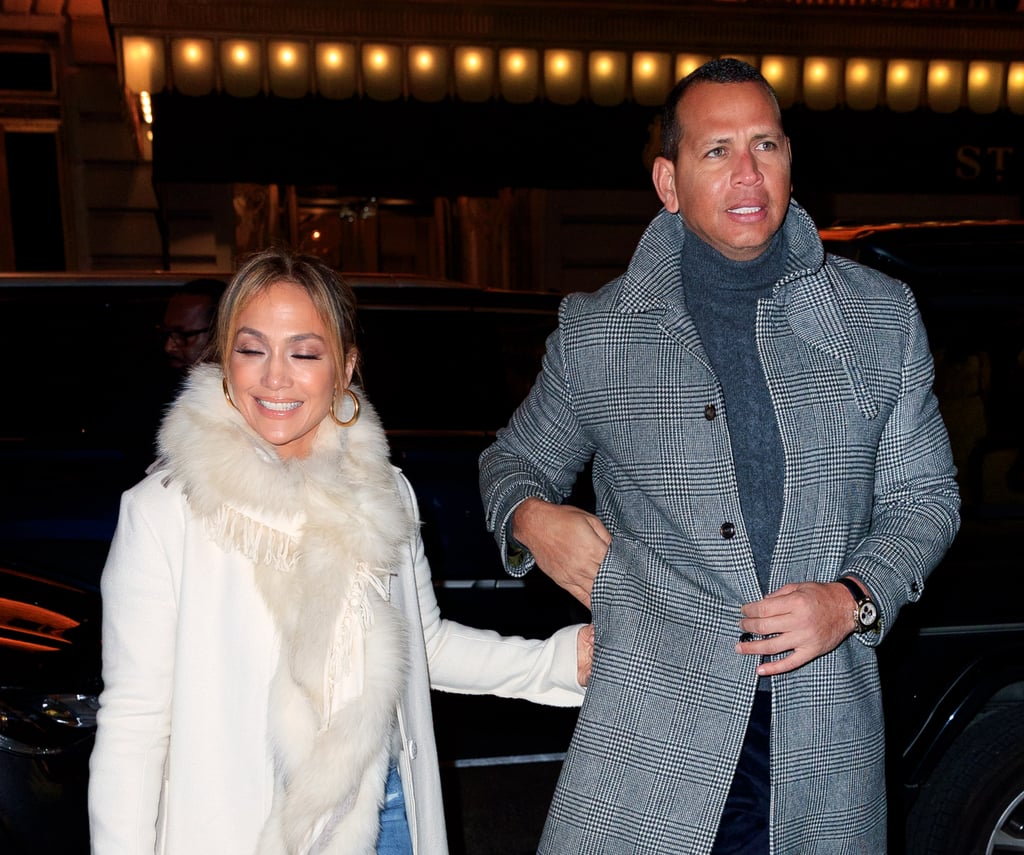 Jennifer Lopez's White Coat and Sneakers With Alex Rodriguez