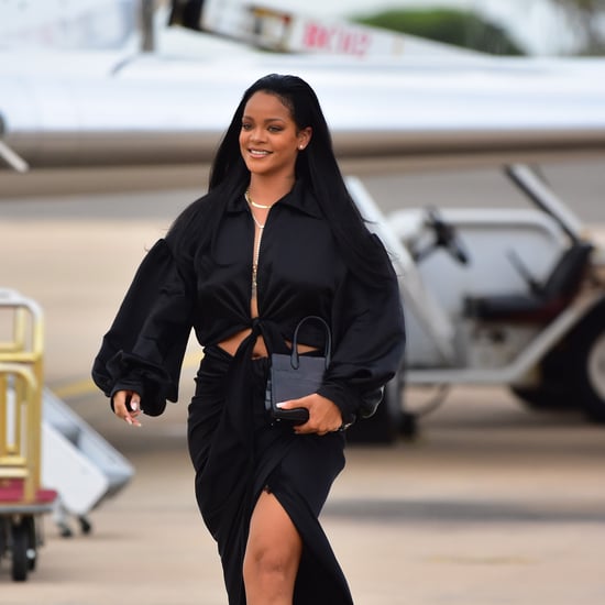 Rihanna's Black Crop Top Set 2019