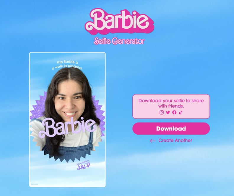 "Barbie" Selfie Generator Step 6: Share Your Custom Selfie