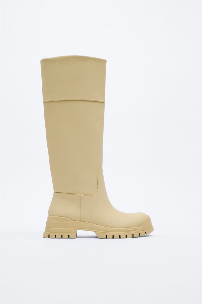 Zara Waxed Finish Low Heel Boots