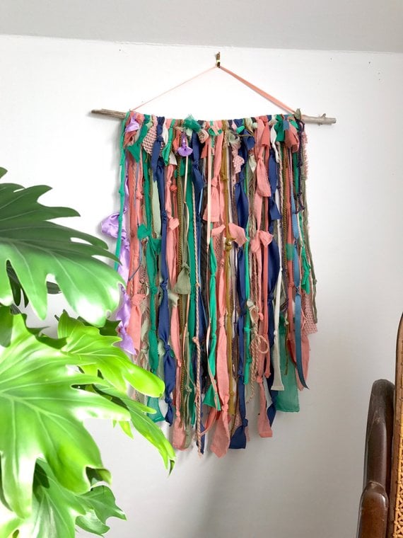 Peach Indigo Fibre Art Wall Hanging