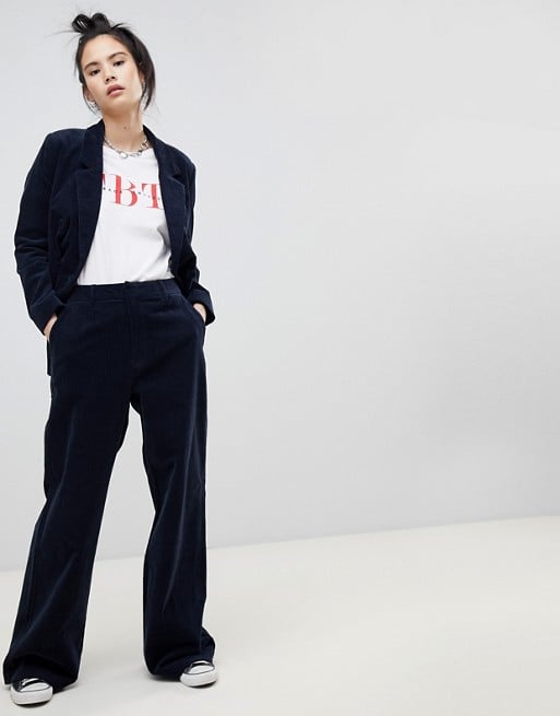 Pull&Bear Double Breasted Cord Blazer & Flares Two-Piece