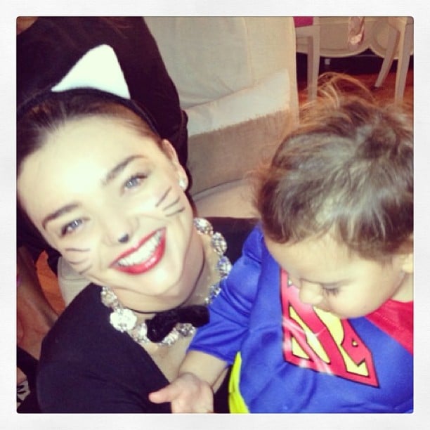 Miranda Kerr dressed as a cat while her son, Flynn Bloom, was Superman.
Source: Instagram user mirandakerr