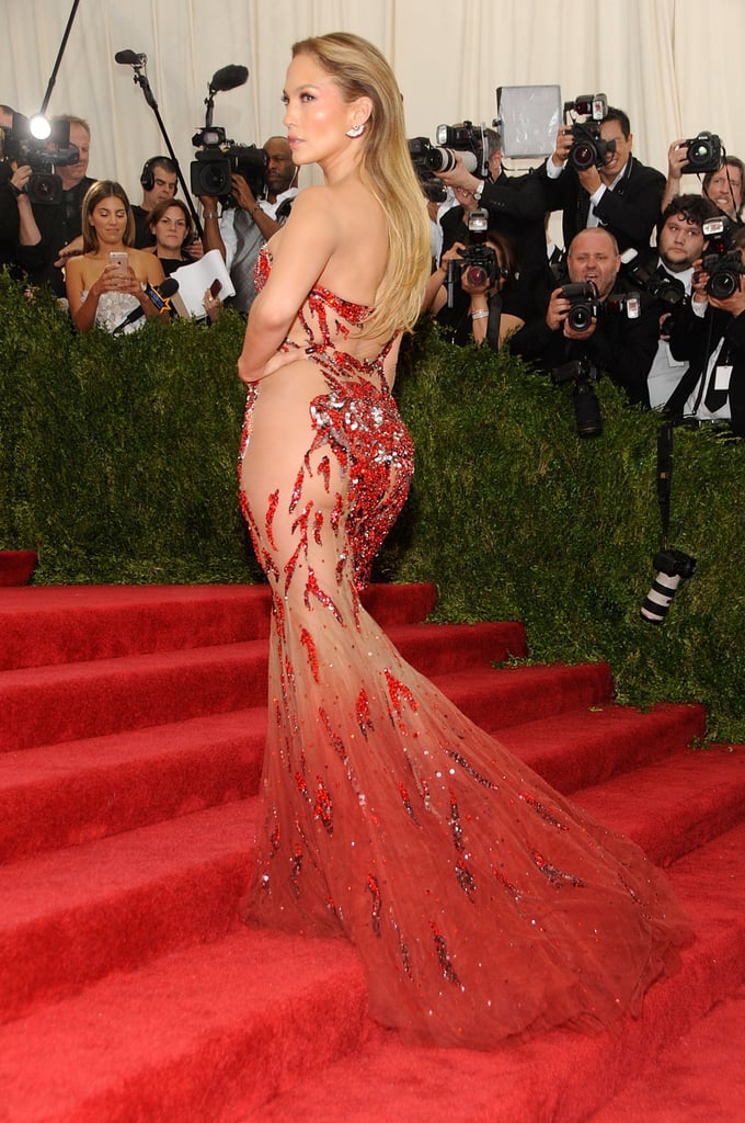 Jennifer Lopez's sparkly Versace covered (just barely) what it needed to.
Jennifer Lopez's sparkly Versace covered (just barely) what it needed to.