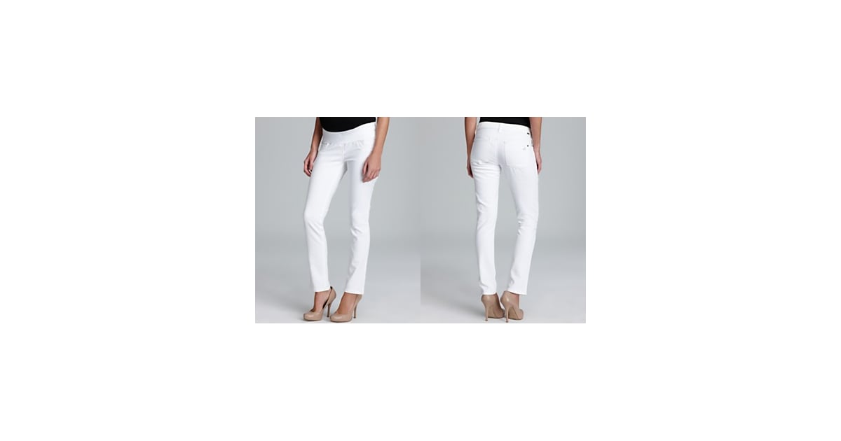 white maternity jeans