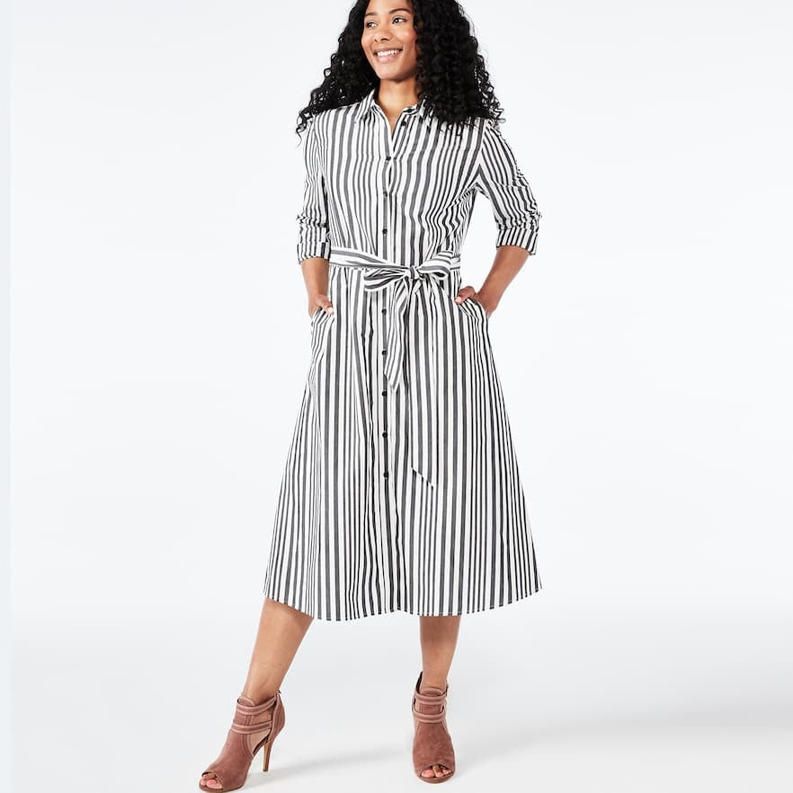 POPSUGAR at Kohl's Striped Midi Shirt Dress