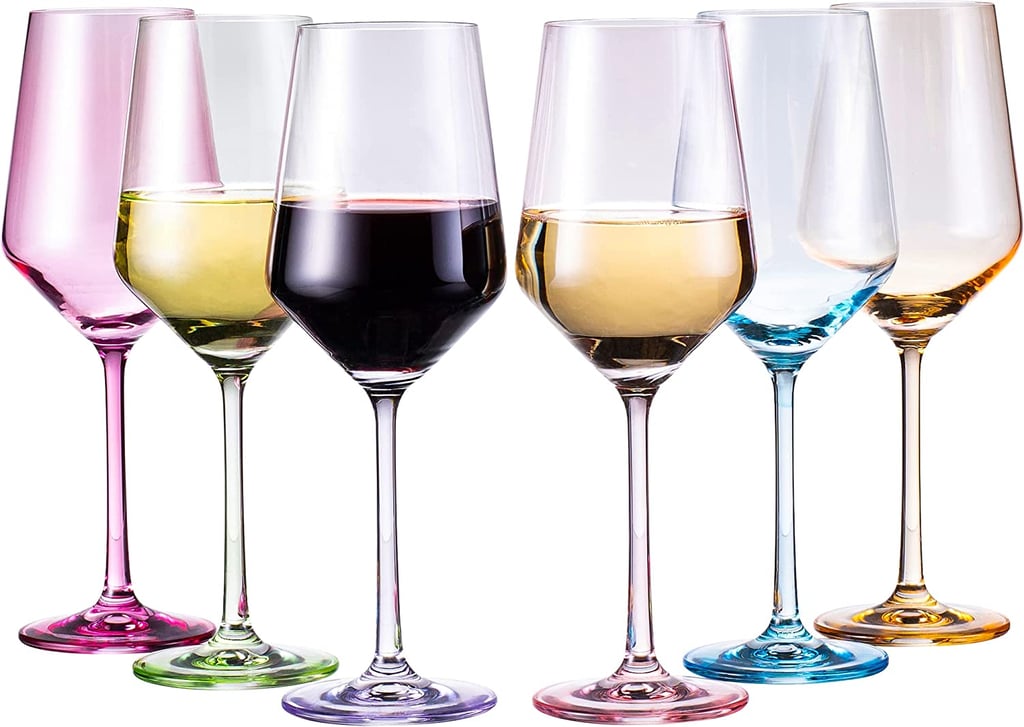 Stemmed Colored Wine Glass Set