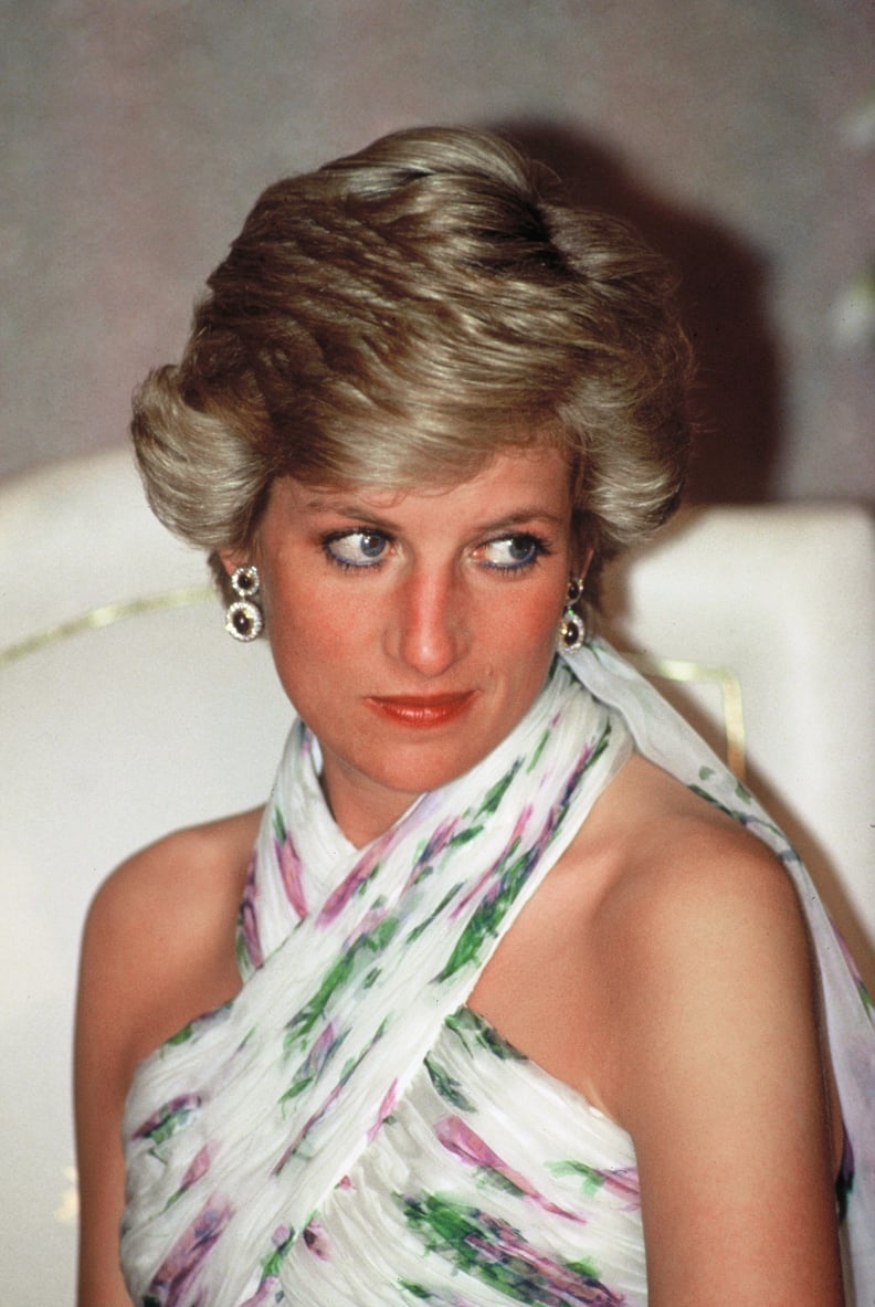 Princess Diana Wearing Blue Eyeliner in 1990