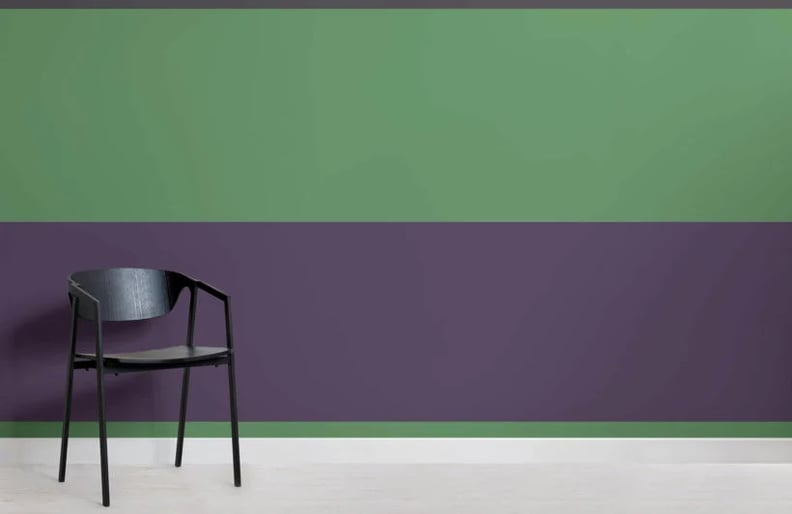 Wimbledon Green and Purple Striped Wallpaper Mural