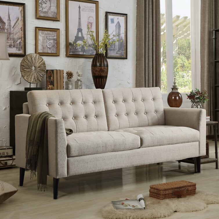 George Oliver Tarun 68'' Linen Tuxedo Arm Sofa