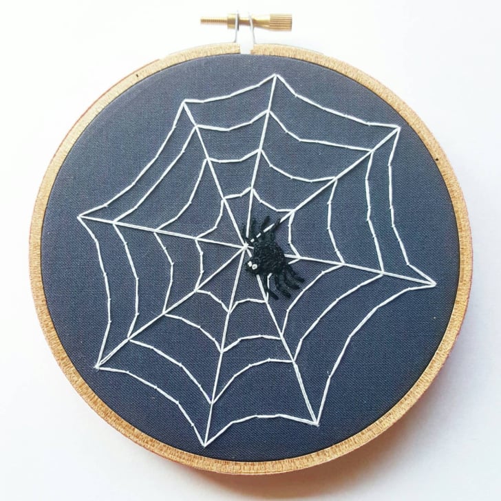 Spider Web Halloween Castle Embroidery