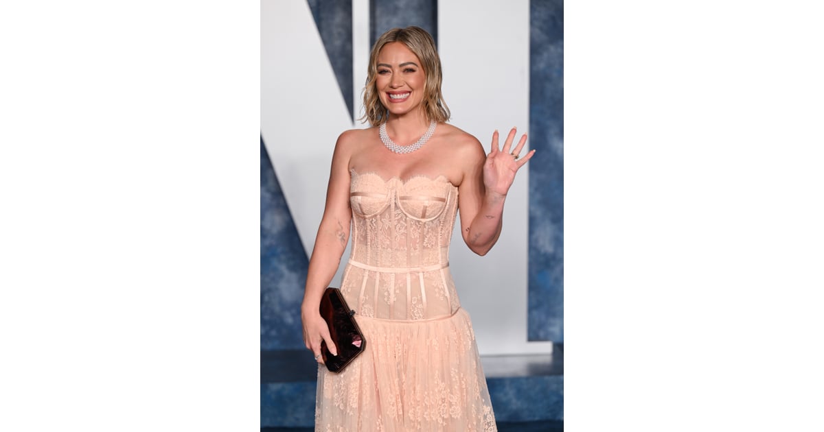 Hilary Duff's Sheer Corset Dress at Vanity Fair Oscars Party