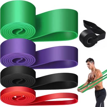 Spawn Fitness Pull Up Assistance Bands 4-piece and Resistance Band with  Handle Set 