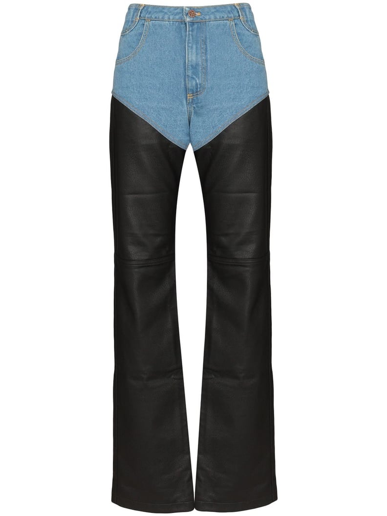 Our Pick: Telfar High-Waisted Denim and Leather Trousers