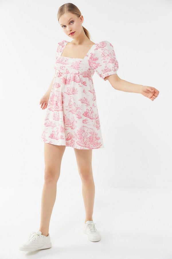 laura ashley uo exclusive maisy mock neck mini dress