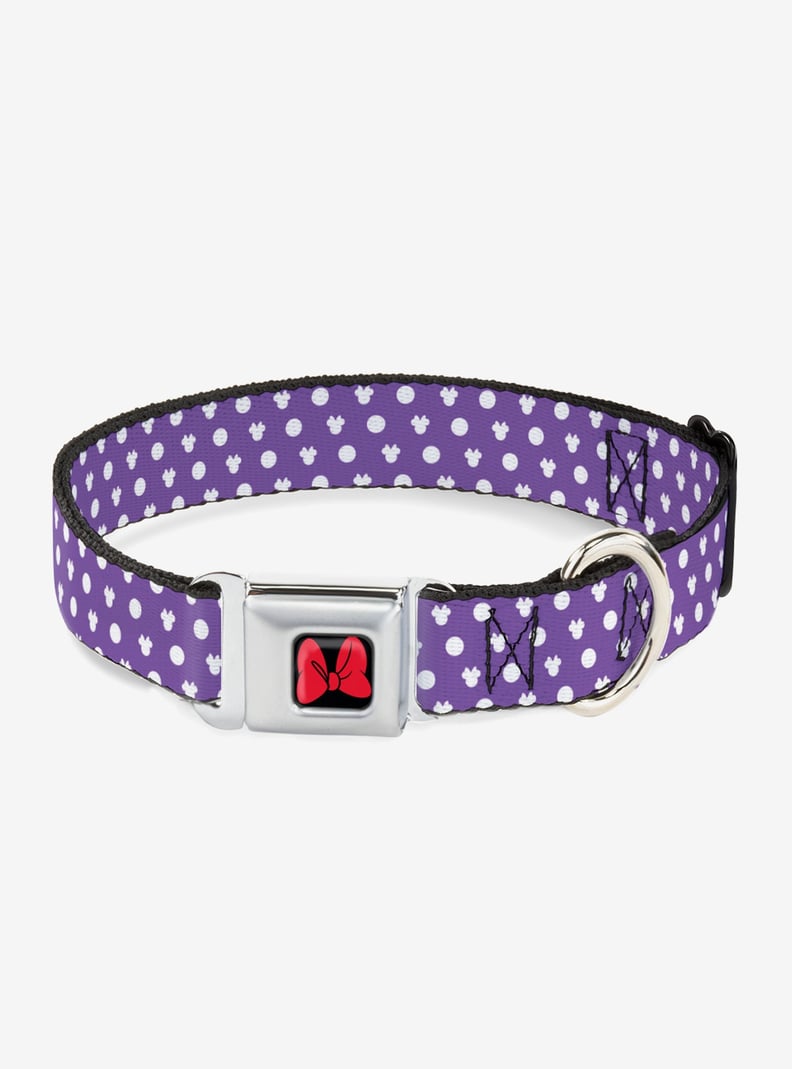 Disney Minnie Mouse Bow Ears Monogram Dots Dog Collar Seatbelt Buckle