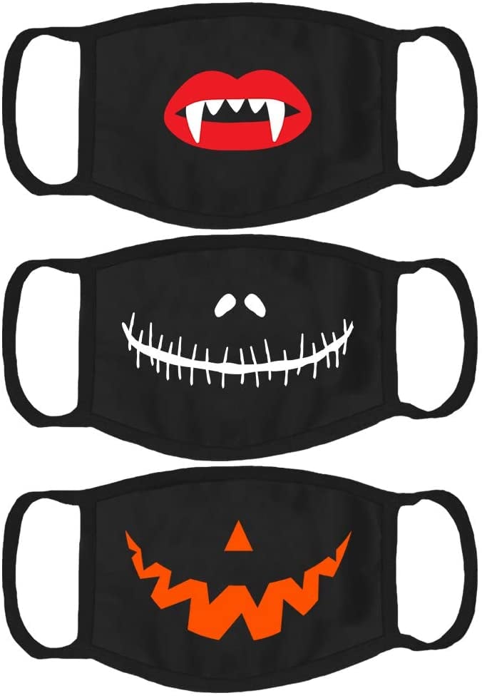 Halloween Cloth Face Mask Set of 3 HalloweenThemed Protective Face