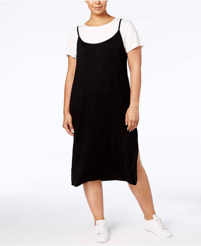 Black slip dress white t shirt online