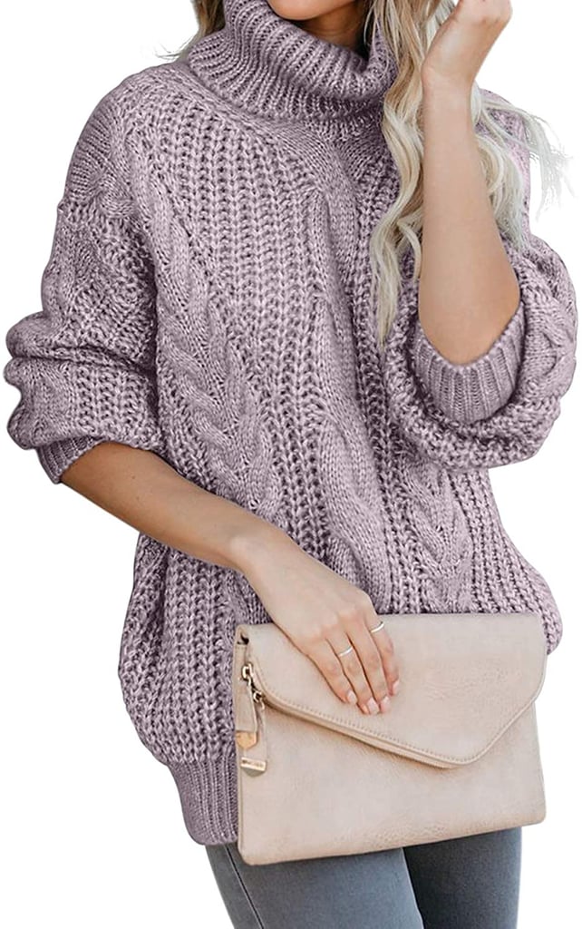 Chase Secret Turtle Cowl Neck Comfy Cable Knit Sweater