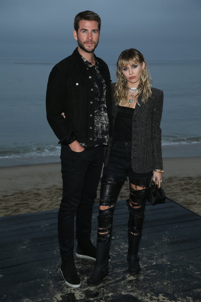 Miley Cyrus and Liam Hemsworth's Outfits at Saint Laurent