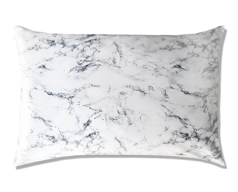 Slip White Marble Queen Silk Pillowcase