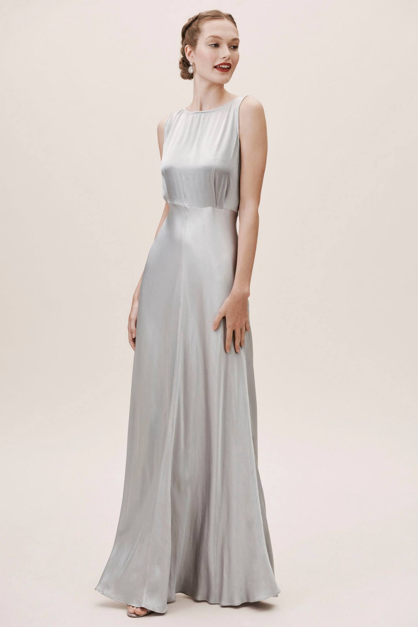 anthropologie silver dress