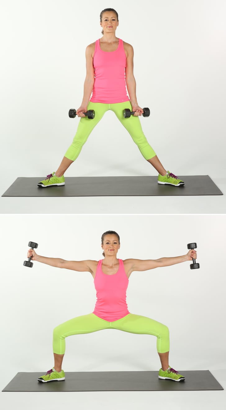 Sumo Squat With SideArm Raises Inner Thigh Exercises POPSUGAR