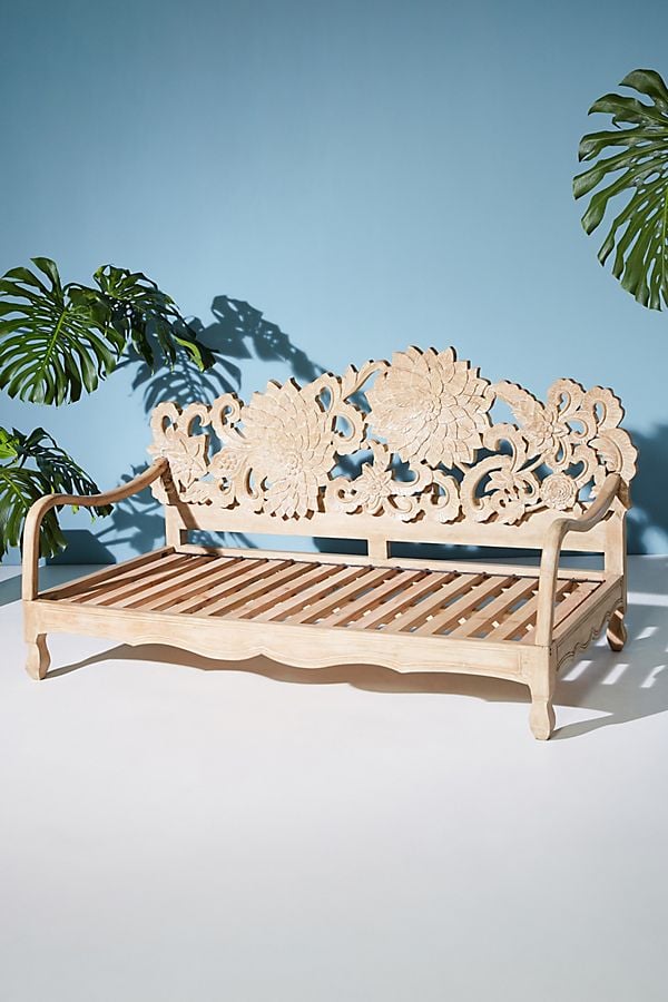 Hand-Carved Lotus Daybed