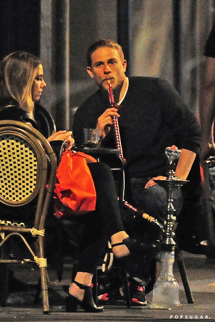 Charlie Hunnam Smokes Hookah With Friends July 2015