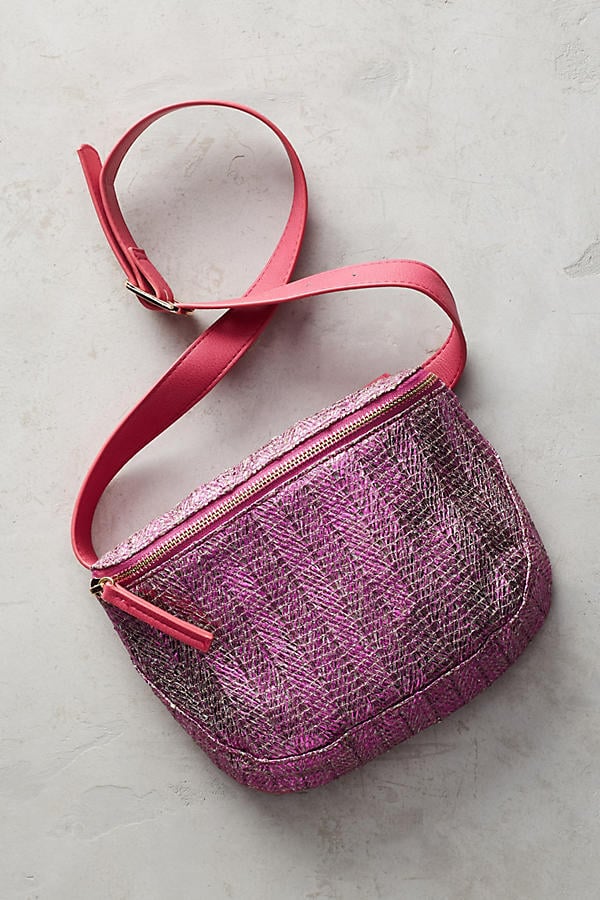 Anthropologie Glinted Raffia Waist Pack
