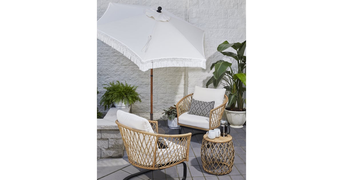 Better Homes and Gardens Ventura Fringe PushUp and Tilt Patio Umbrella