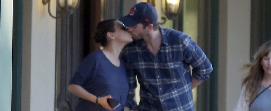 Mila Kunis Shows Baby Bump at Airport With Ashton Kutcher