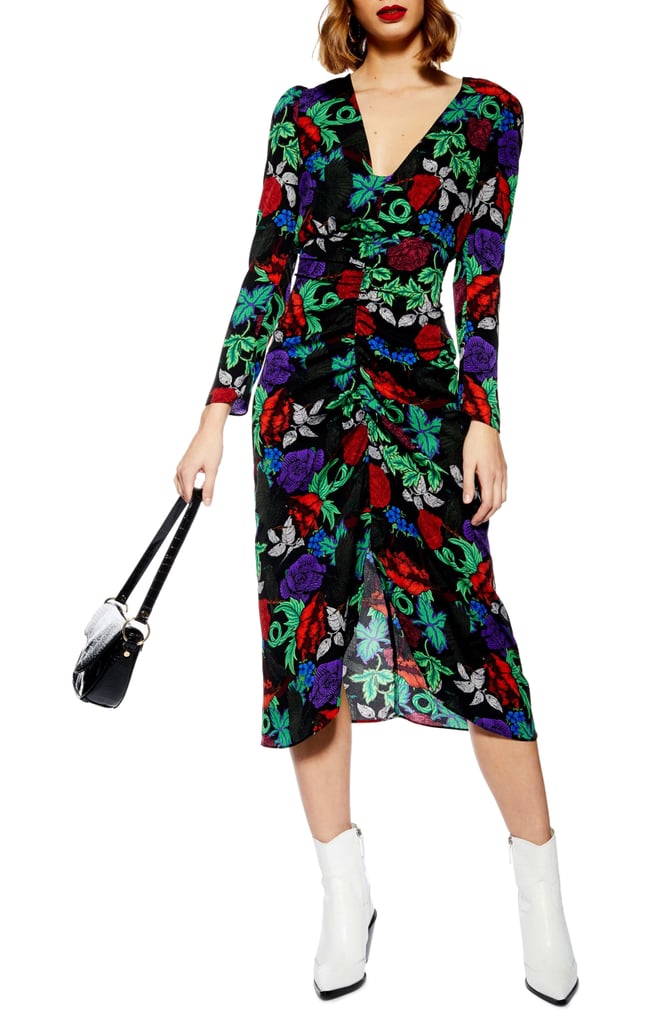 Topshop Ravel Floral Midi Dress
