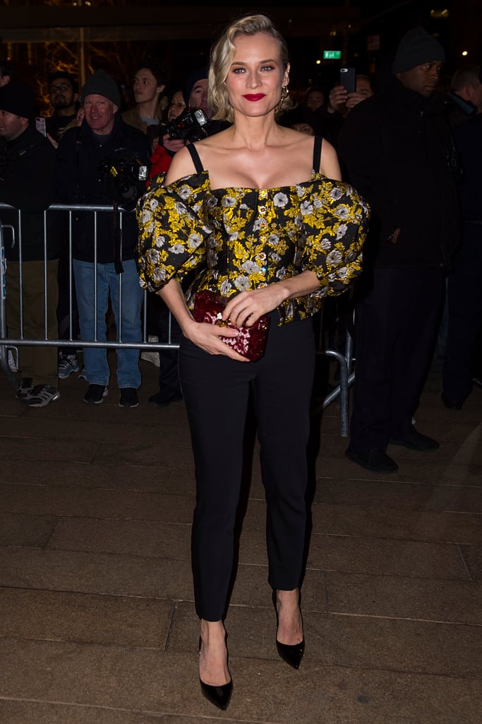 Diane Kruger arrived at the Dolce & Gabbana Alto Moda 2018 show.
