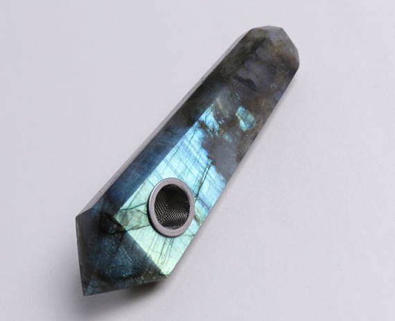 Natural Labradorite Crystal Pipe