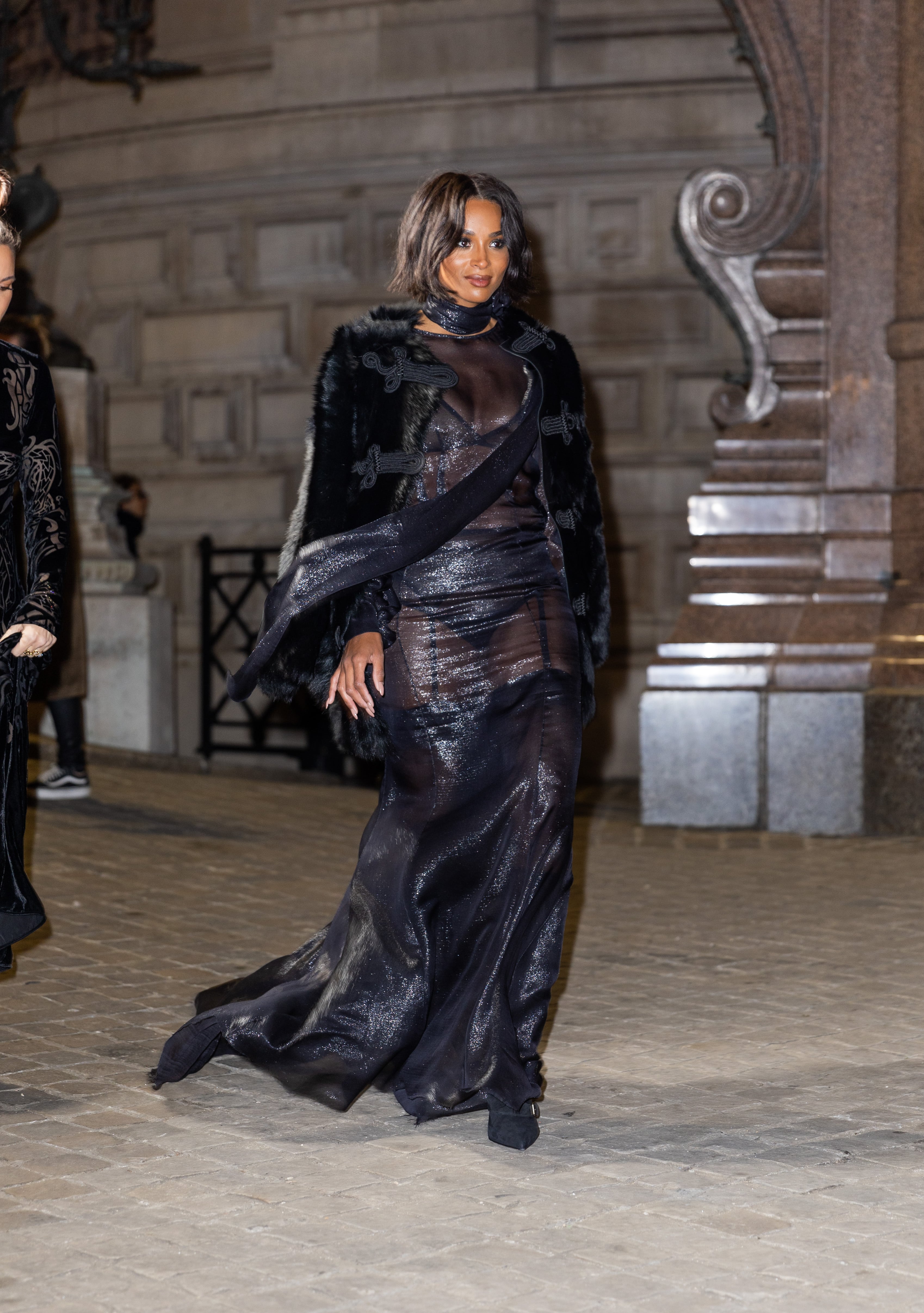Ciara shows off her sensational figure in a sparkling sheer dress at Paris  Fashion Week