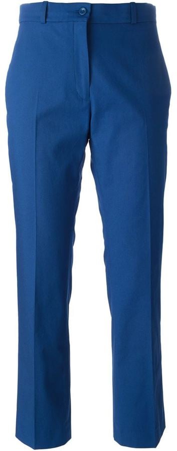 Jil Sander Navy cropped bootcut trousers ($343)