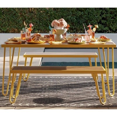 Novogratz Paulette Outdoor Table and Bench Set