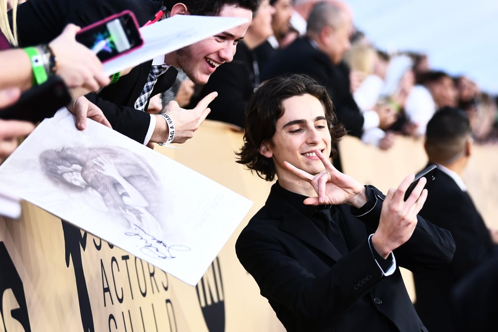 Timothee Chalamet at the 2018 SAG Awards