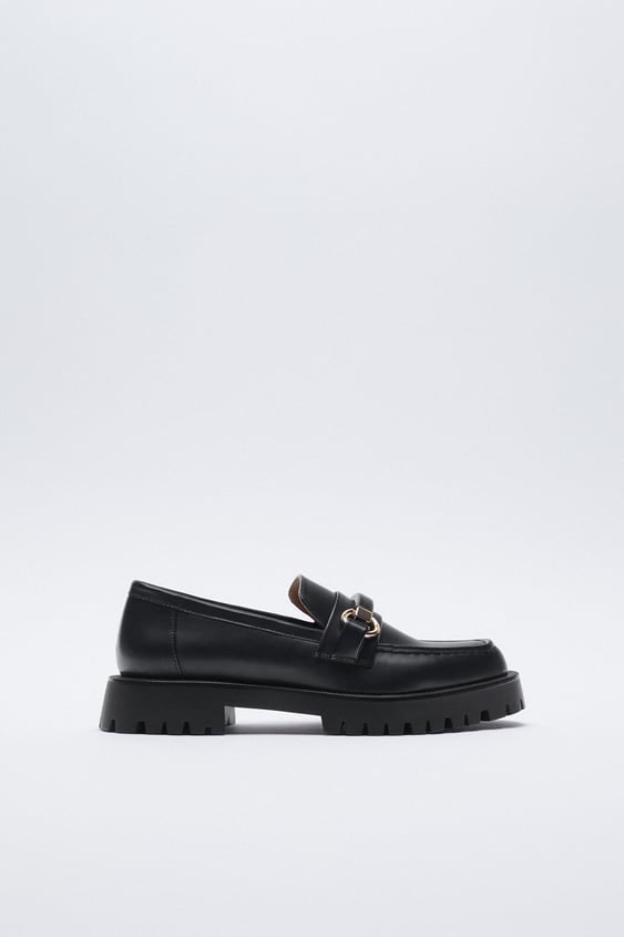 Zara Low Heel Lug Sole Loafers