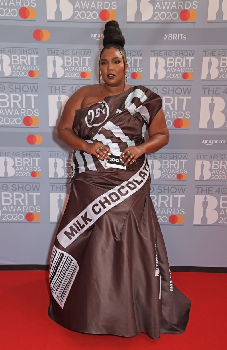 Lizzo on the 2020 BRIT Awards Red Carpet