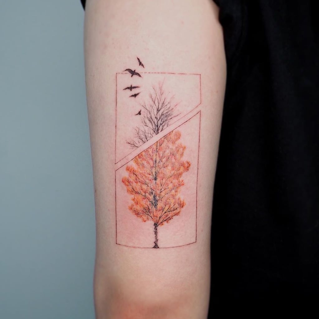Watercolor Autumn Tree Tattoo  Olive Leaf Watercolor Png  Free  Transparent PNG Download  PNGkey